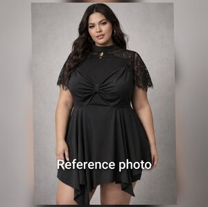 SHEIN Black Asymmetrical Lace Top